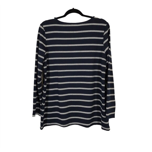 Soft Surroundings Womens Size Medium Blue Stripe Scoop Neck Parker Tunic Sweater - Picture 2 of 9